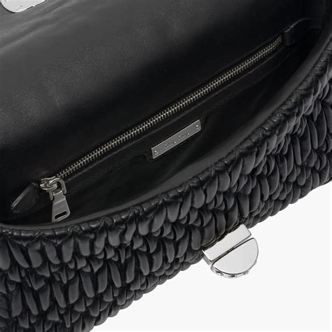 Miu Crystal Cloqué Nappa leather bag.